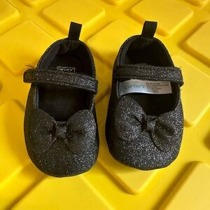 3-6m carters sparkly black shoes